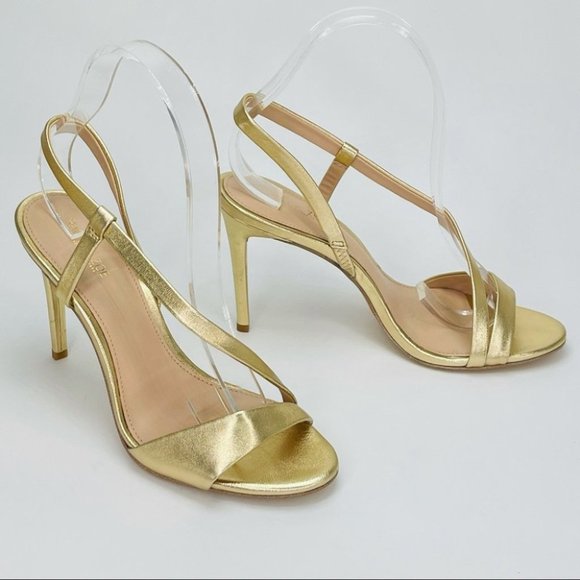 Rachel Zoe Nina Gold Leather Women’s Sandals - Picture 9 of 14
